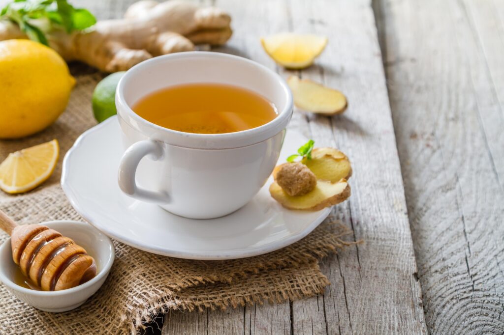 Ginger tea with honey